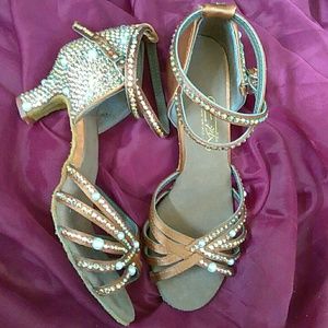 Studded Pearl Ballroom Latin Size 7 Low Heel